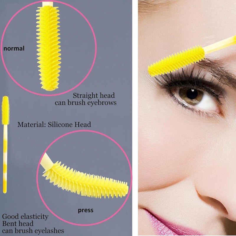 BIHRTC 100PCS Eyelashs Brush Mascara Wands Disposable Lip Applicators liner Brushes Makeup Tools Lip Brushes Eyelash Spoolies for Women Girls Salon Beauty Cosmetic Make Up Tool - Image 2